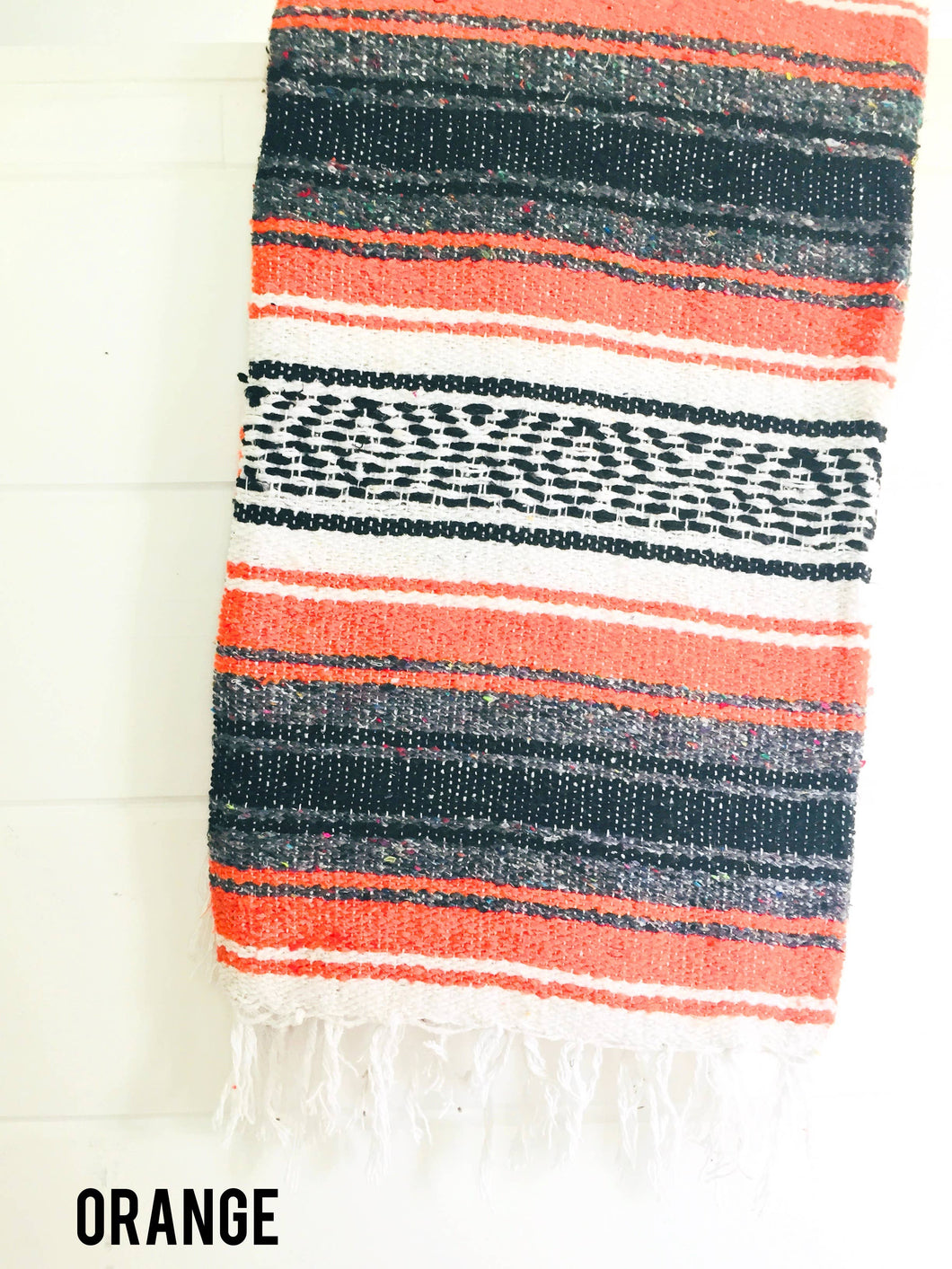 Orange Beach Towel - Halloween Decor - Mexican Blanket