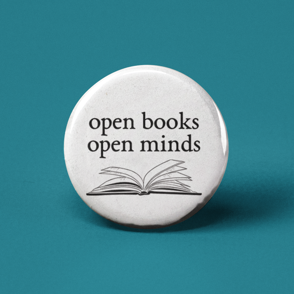 Open Books Open Minds Pinback Button